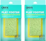 Onyx Professional 2 in 1 Pumice Stone, 100% Siliglass Callus Remover for Feet, Elbows, Knees, Dead Skin, Heels, Hands, Foot File Scrubber Exfoliator Removes Hard, Rough, Dry Skin (2 Pack)