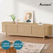 ALFORDSON TV Cabinet Entertainment Unit Stand 160cm Storage Shelf Wood