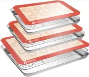 Stainless Steel Baking Sheet Tray Cooling Rack with Silicone Baking Mat Set, ...