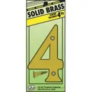 NEW HY-KO BR90/4 4" SOLID BRASS #4 HOUSE MAILBOX NUMBER