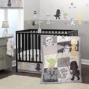 Lambs & Ivy Star Wars Classic 3-Piece Baby Crib Bedding Set - Yoda/Darth Vader