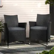 Gardeon Outdoor Dining Chairs Patio Furniture Wicker Garden Cushion Idris 2PC