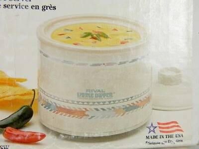 NIB Rival Little Dipper Mini CrockPot Warm Dip Electric Stoneware Server Vtg 80s