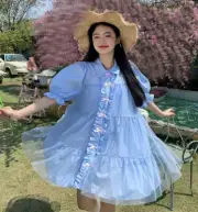 Sweet Summer Womens A-line Loose Doll Collar Dress Girls Mesh Short Dress