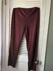 Kim Rogers® Wine & Black Straight Leg Pants Slacks - Size PXL-Slim Cut
