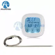 Digital Meat Thermometer for Oven BBQ Grill Food Cooking Touchscreen Timer Alarm