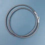 13" Sterling Silver 2mm Round Metallic Gray Genuine Leather Cord Necklace