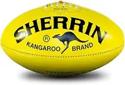 [Sherrin] AFL Footy Kangaroo Brand KB Poly Yellow Leather Training Size 5