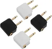 LIGIGWASH Plated Headphone Adaptor for Airplane 3.5mm Jack Mono to Stereo Converter Flight Headset Accessory