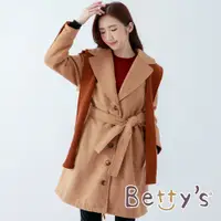 在飛比找蝦皮商城優惠-betty’s貝蒂思(05)長版連帽毛呢大衣(卡其)