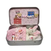 Easter Bunny Stuffed Animal Little Pocket Rabbit in A Tin Stuffed Tiny Bunny Little Bunny Toys Worr Pink