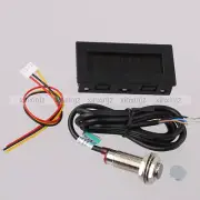 4 Digital Green LED Tachometer RPM Speed Meter+Hall Proximity Switch Sensor NPN