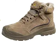 [SDEQA] Men's Steel Toe Work Boots Slip Resistant Comfortable Indestructible Industrial Construction Working Boots Lightweight Durable Safety Boots