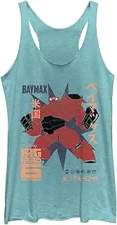 [Disney] Girls' Big Hero Six Series Baymax Poster Tri-Blend Racerback Layering Tank