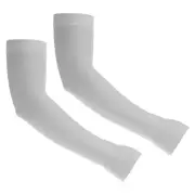 1 Pair Arm Sleeves Sun Protection Arm Sleeve Cooling with Thumb Hole Grey
