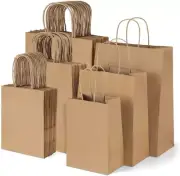 60Pcs Brown Paper Bags with Handles Assorted Sizes Gift Bags Bulk, Kraft Paper B