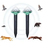 2Pcs Mole Repellent Solar Powered with Auto LED Lights for Mice Snakes Moles