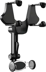 Rear View Mirror Phone Mount,Car Mirror Phone Holder - Stand Clip Bracket Rotating Function for Driver Use Recording