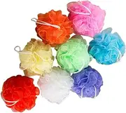 IWOWHERO 16pcs Mixed Balls Soft Body Scrubbers Mesh Nets Reusable Shower Sponges Bathroom Accessories