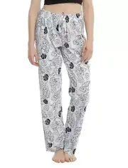 Official Disney Beauty And The Beast Belle Rose Print Comfy Pajama Lounge Pants!