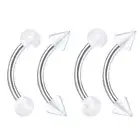 Bulk Steel Bar UV Acrylic Ball Cone Curved Barbell Eyebrow Ear Lip Ring Piercing