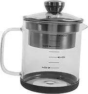 BEBEMOKO Soybean Milk Container with Strainer Capacity Juice Pot Fine Mesh Filtered Tea Container Multi Use for Soybean Milk Tea and Gravy Thickened Slip Handle for Easy