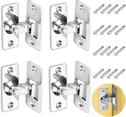 [Taicols] 90 Degree Door Latch Sliding Door Lock Screen Door Latch Pocket Door Latch,Stainless Steel Safety Angle Locking Latch for Push/Sliding/Barn Door,Right Angle Sliding Door Lock (Silver-4PCS)