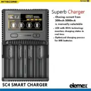 Premium Nitecore SC4 Superb Battery Charger Lithium NiMH-Cd 18670 26650 AA AAA