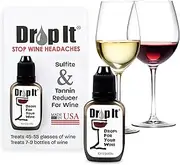 Drop It Wine Drops, 1 Pack - Natural Wine Sulfite Remover and Tannin Remover - Drop The Wine Headache, Enjoy Your Wine - Portable and Discrete - A Wine Filter or Wine Wand Alternative