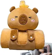 Capybara Kids Nap Mat, Capybara Shape Travel Pillow, Comfortable Kids Animal Blanket, Portable Design, Multi-Purpose use, 30x25cm for School and Travel, Workplace