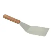 Thunder Group 11-1/2" Stainless Steel Solid Hamburger Turner w/Wood Handle