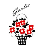 Red Flowers in Black Basket Decal Labels for Tipp City Type Spice Jars