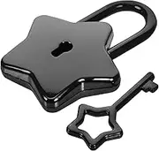 Mini Keyed Padlock for Luggage Backpack Boxes Durable Star Shaped Security Lock Portable Lightweight for Travel School Business Use