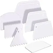 7 Pcs Cake Smoother Scraper, Dough Scraper Bowl Scraper Cutters, Cake Smoother, Cake Icing Scraper Smoother Tool Set for Bread Dough Cake Fondant Icing