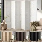 Oikiture 6 Panel Room Divider Privacy Screen Dividers Woven Wood Folding Stand