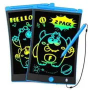 2 Pack LCD Writing Tablet with Stylus, 8.5in Erasable 8.5 inch Blue+blue