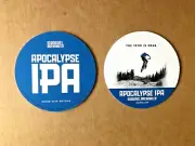 APOCALYPSE IPA Beer Brewery COASTER ~ 10 Barrel Brewing Co ~ Drink Beer Outside
