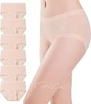 [RanZZRan] Women's Underwear Modal Briefs Mid Waisted Panties 6 Pack - Soft and Breathable to Keep You Cool and Comfortable