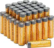 Amazon Basics 36 Pack AA Alkaline Batteries, 10-Year Shelf Life, Easy to Open Value Pack
