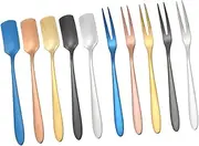DONFAMDS Stainless Steel Long Handle Forks Tine Dessert Forks for Cake Fruit and Beefsteak Lightweight Stainless Steel for Outdoor Camping and Daily Use