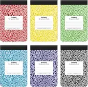 Oxford Jr. Composition Notebooks, Notebooks for School, School Supplies, Half Size, Kids Journal, 7-1/2 x 4-7/8 Inches, College Ruled Paper, 80 Sheets, Primary Marble Covers, 6 Pack (63774)