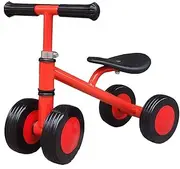 Balance Bike Tricycle Trike Prams Balance Bike,Kids Trike Toddler 4 Wheel Lightweight Ride-on Bicycle Walker Tricycle Baby Infant Gray Red Ages 12 Months to 2 Years Balance Training (Color : Red)