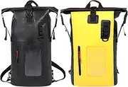[Ceprznvey] Waterproof Backpack, Dry Bag, Roll Top Pack, 30L Large Capacity, Portable & Lightweight, Kayaking Boating Camping Travel, Hiking Dry Bag, 11.02x6.3x25.98, yellow, Se référer au descriptif, Refer to