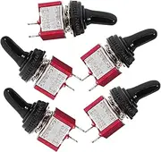 HAWILLOSCH On/Off Mini Small Toggle Switches with Waterproof Covers Red Toggle Switch Caps for Electrical