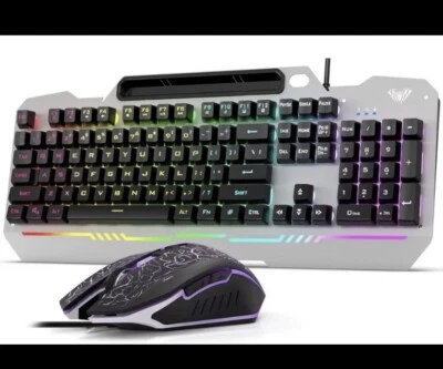 AULA Gaming Keyboard and Mouse Combo, RGB Backlit Computer Keyboard and Gaming