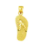 14K Gold Short Flip Flop Charm