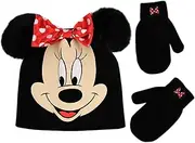 Disney Winter Hat, Toddlers Mittens, Minnie Mouse Baby Beanie for Girl Ages 2-4