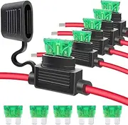 Inline Fuse Holder 12 AWG 5 Pack Automotive Replacement Fuse Holder with 30A ATC/ATO Blade Fuse