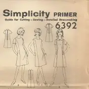 SIMPLICITY 6392 GIRL'S SUB-TEEN SIZE 8 ONE-PIECE DRESSES SEWING PATTERN VINTAGE
