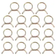 15Pcs Double Wire Spring Hose Clamps, 13mm Tube Clips, Color Zinc